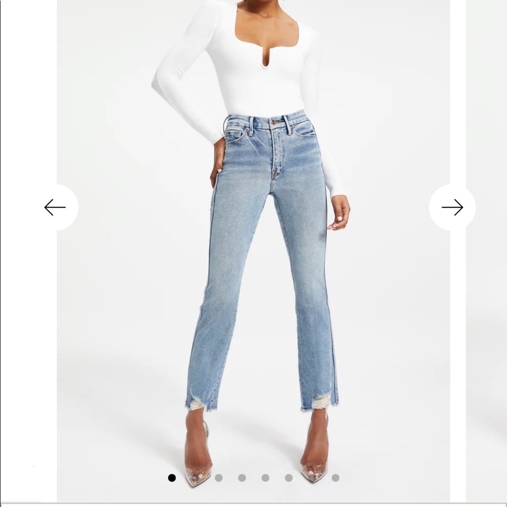Good American Good Curve Fray Hem